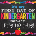 First Day Of Kindergarten Sign First Day Of Kindergarten Etsy