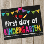 First Day Of Kindergarten Sign INSTANT DOWNLOADFirst By EmyJeans