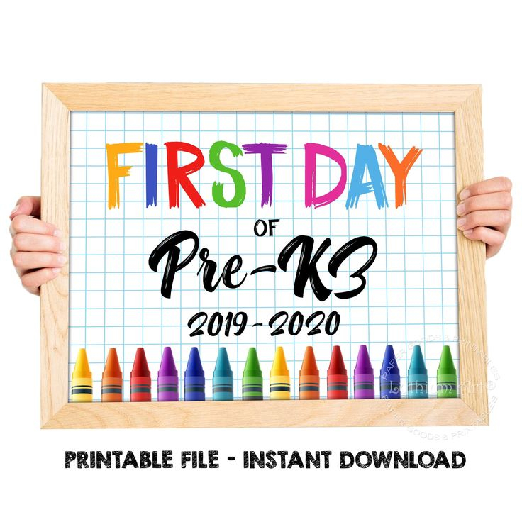 First Day Of Pre K 3 Sign Instant Download Printable First Day Pre K 