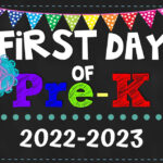 First Day Of Pre k Sign 2022 2023 First Day Of School Sign Etsy