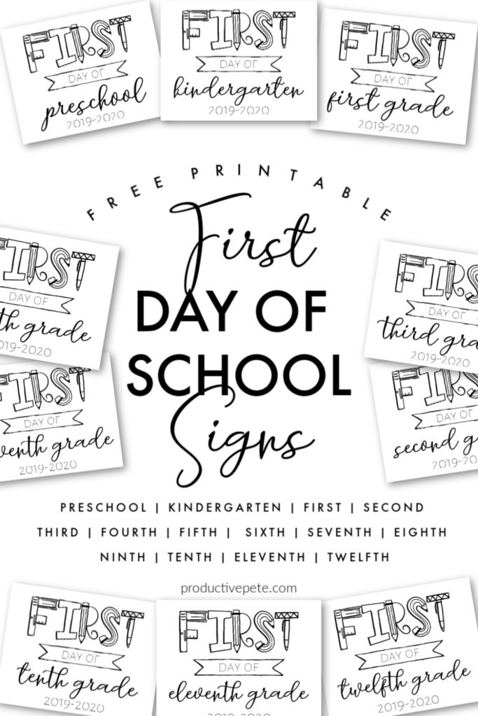 First Day Of Pre K3 Sign Dinosaur First Day Of School Signs Instant 