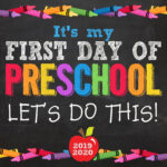 First Day Of Preschool Sign First Day Of Preschool First Day Etsy