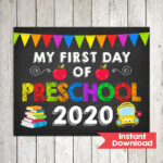 First Day Of Preschool Sign My First Day Of Preschool Etsy In 2021