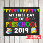 First Day Of Preschool Sign My First Day Of Preschool INSTANT