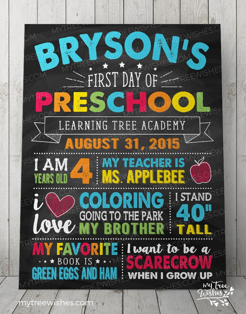 First Day Of School Chalkboard Sign 1st Day Of School Sign Etsy