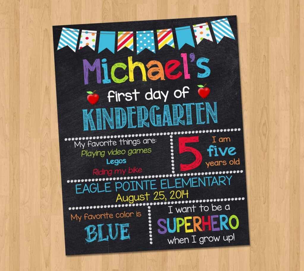 First Day Of School Chalkboard Sign First By KidsPartyPrintables 8 00 