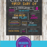 First Day Of School Chalkboard Sign Printable Photo Prop Etsy