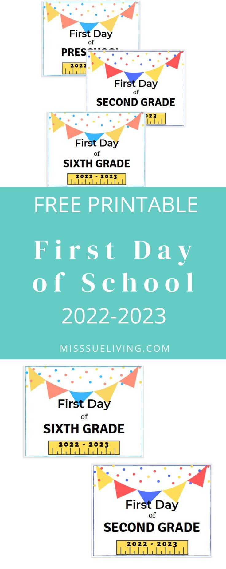 First Day Of School Printable Signs 2022 2023 In 2022 First Day Of 