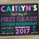 First Day Of School Sign Custom Printable Chalkboard Photo Etsy