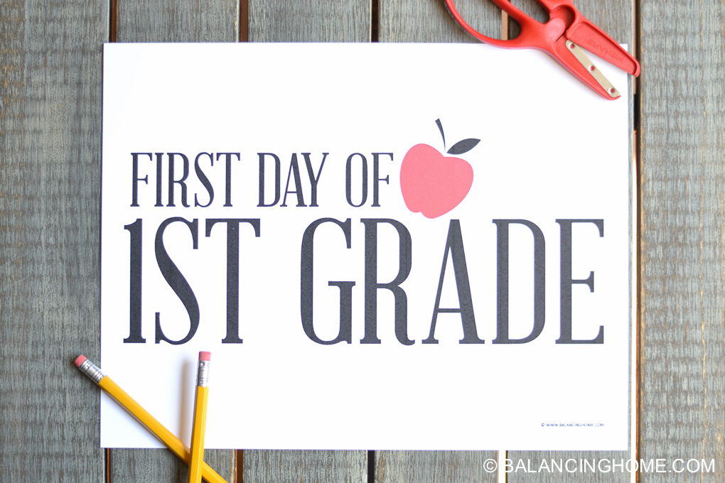 First Day Of School Sign Printable Balancing Home
