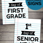 First Day Of School Signs Notebook Paper Paper Trail Design