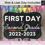 First Day Of Second Grade Sign 2022 2023 First Day Of School Etsy