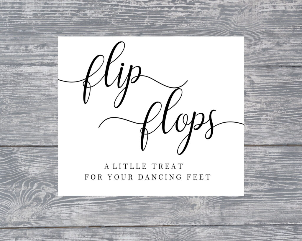 Flip Flops Printable Wedding Sign Wedding Signs Flip Flop Sign