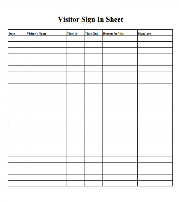 FREE 12 Sample School Sign In Sheet Templates In PDF