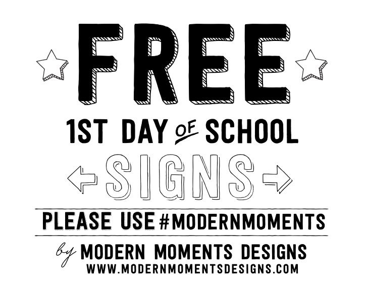 Free Back To School Signs Black And White backtoschool freeprintables 