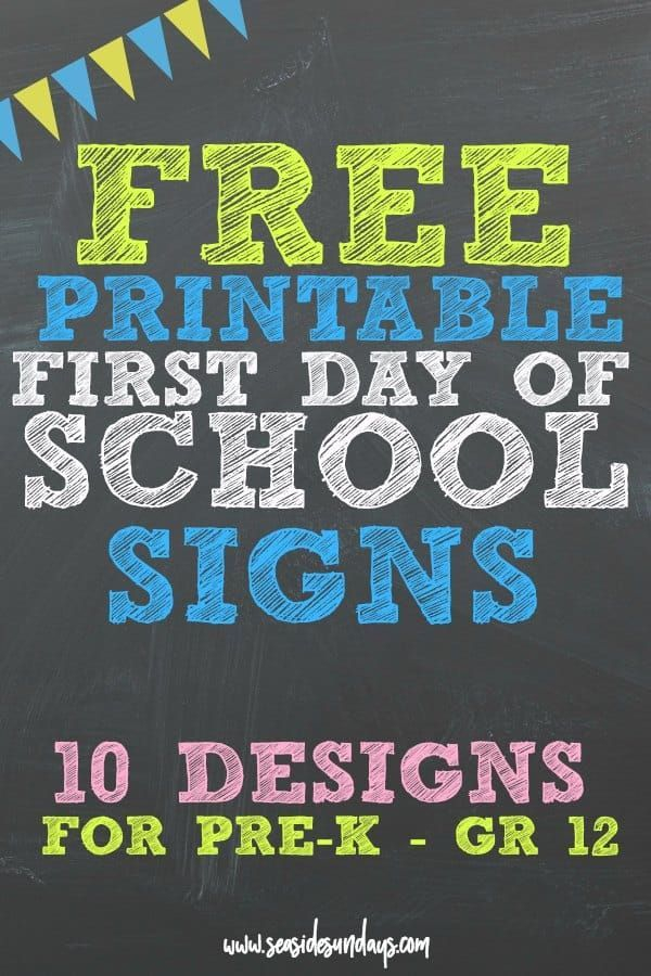 Free Printable First Day Of School Signs For All Grades Updated For 