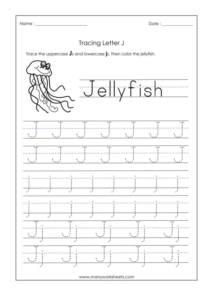 Free Printable Letter J Tracing Worksheets Dot To Dot Name Tracing 