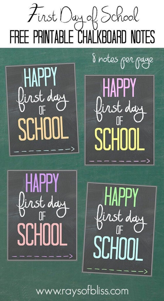 Happy First Day Of School Note Free Printable First Day Of School 