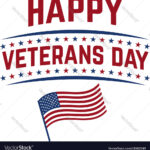 Happy Veterans Day Emblem Template Isolated On Vector Image