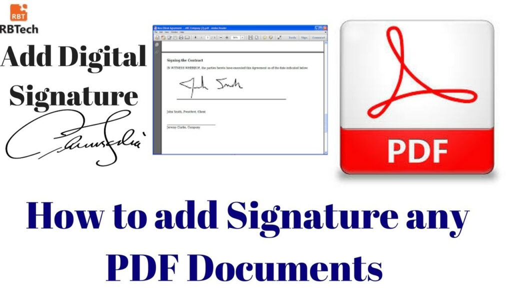 How To Add Digital Signature In Any PDF Documents Add Handwriting 