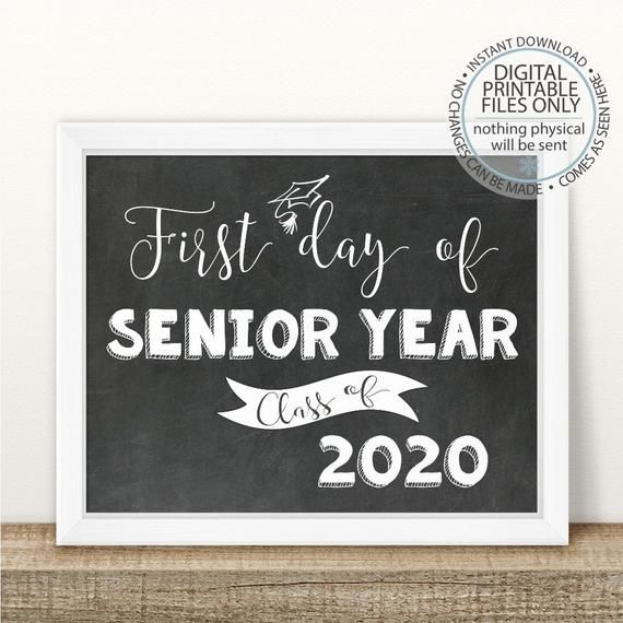 I m A Senior First Day Of Senior Year Sign Printable First Day Back 