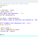 Information C Program Code For Printing Characters From Their ASCII Values