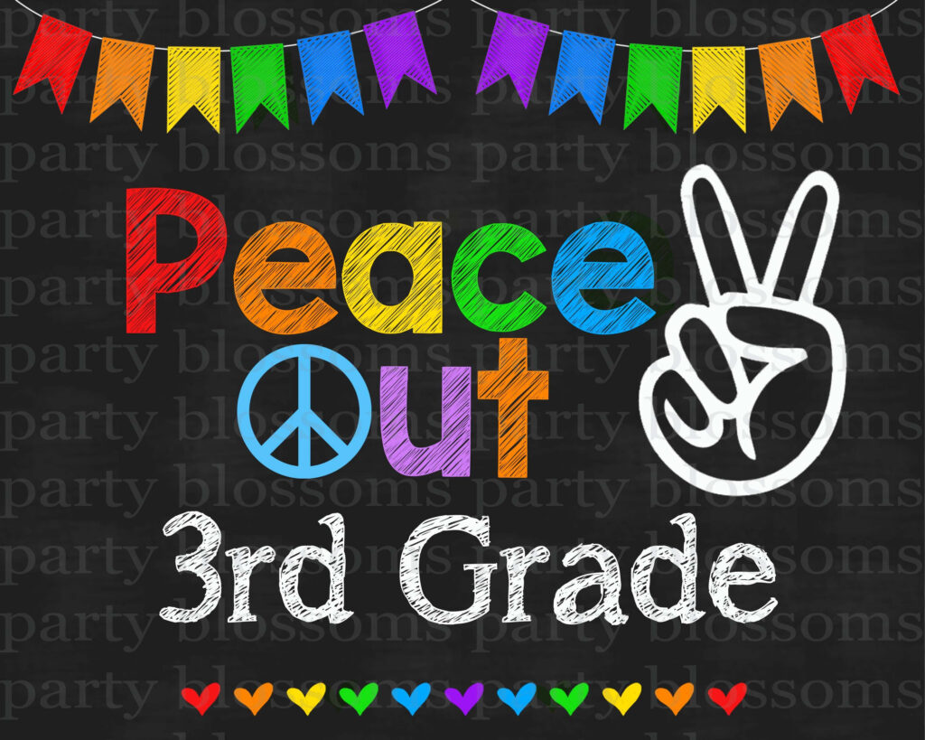 Instant Download Peace Out 3rd Third Grade Last Day Of School Etsy 