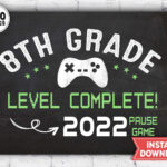 Last Day Of 8th Grade Sign 2022 Last Day Of School Sign Etsy