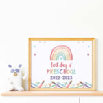 Last Day Of Preschool 2022 2023 Printable Sign End Of School