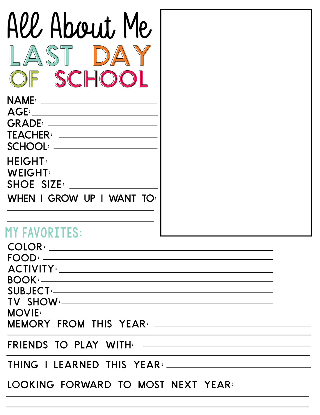 Last Day Of School Printable