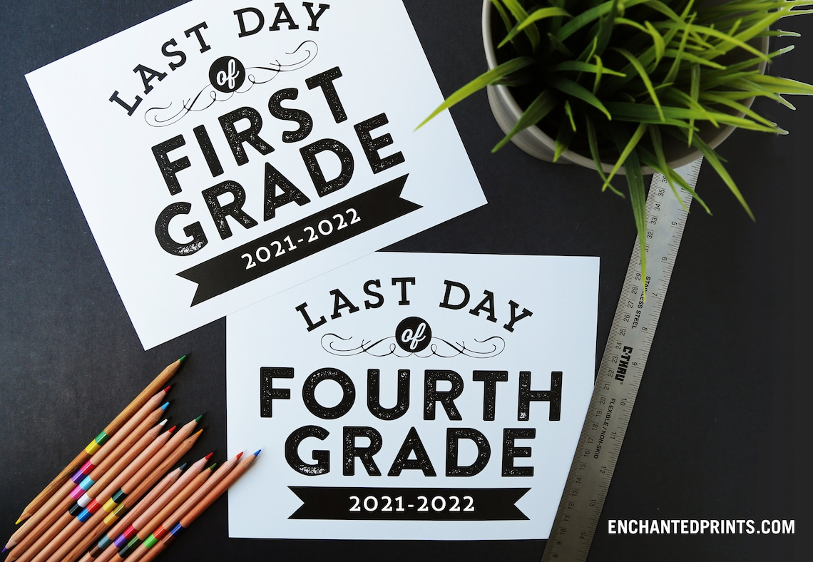 Last Day Of School Sign 2021 2022 Preschool Pre K Grades Etsy