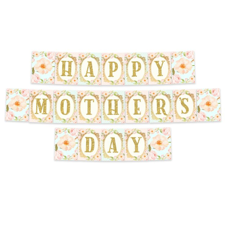 Mothers Day Banner Instant Download Printable Happy Mothers Day 