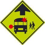 NMC Traffic Sign School Bus Stop Ahead Sign 30 X 30 Yellow