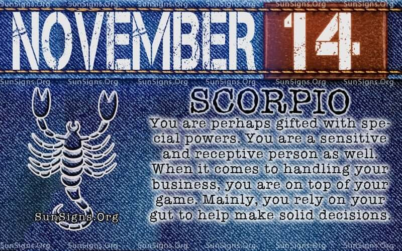 November 14 Zodiac Horoscope Birthday Personality SunSigns Org