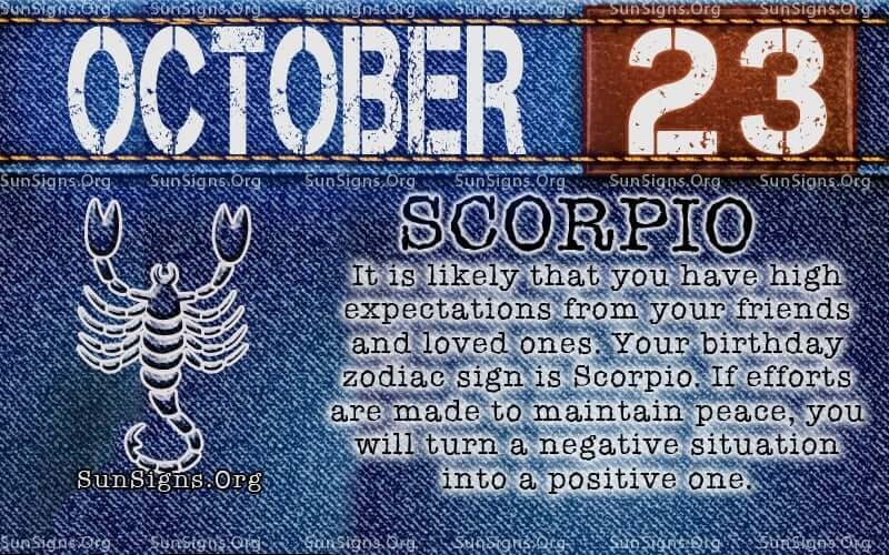 October 23 Zodiac Horoscope Birthday Personality SunSigns Org
