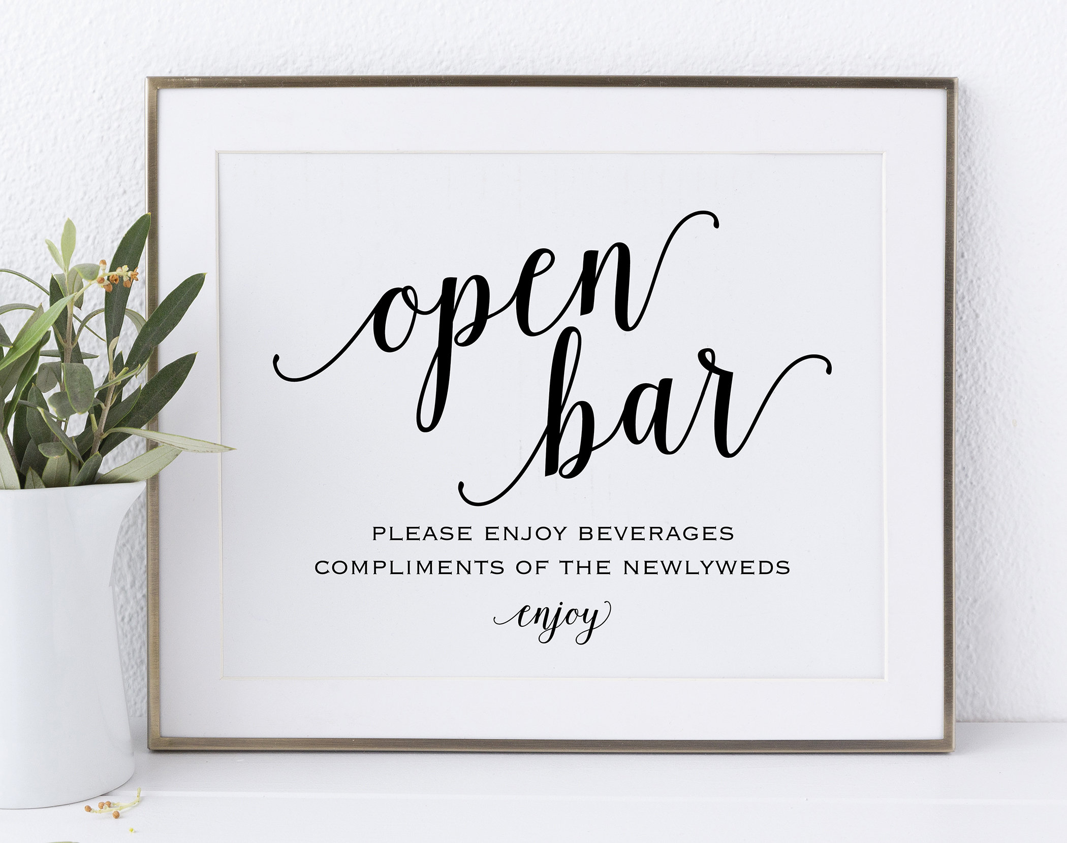 Open Bar Sign Printable Wedding Reception Sign Wedding Reception Bar