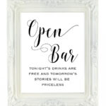 Open Bar Sign Printable Wedding Sign Tomorrow s Stories Will Be