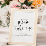Please TAKE ONE Sign Rustic Wedding Favor Sign Take One Favor Etsy