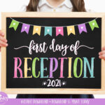 Printable First Day Of Reception Sign For Girl Heart First Day Etsy