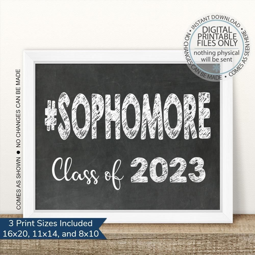 PRINTABLE Hashtag Sophomore Class Of 2023 Sign Chalk Sophomore Year 