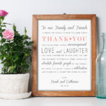 Printable Thank You Wedding Sign Reception Sign Instant