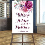 Printable Wedding Sign Welcome Wedding Sign Floral Wedding Sign