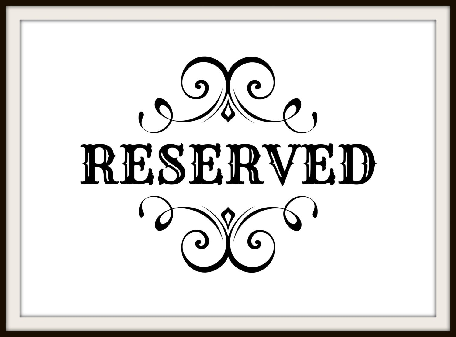 Reserved Wedding Signs Printable Elegant By OptiqalDesigns