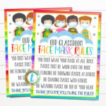 School Face Mask Rules Sign Printable Editable Template In 2020