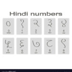 Set Of Monochrome Icons With Hindi Numbers Vector Image