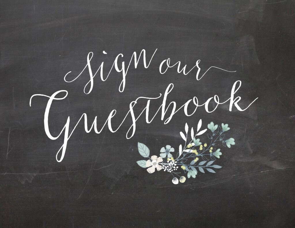 Sign Our Guestbook Chalkboard Wedding Sign Printable Oconee Events