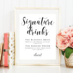 Signature Drink Sign Download Editable Template Wedding Etsy