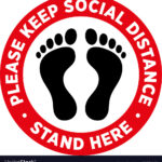 Social Distancing Signage Or Floor Sticker Vector Image
