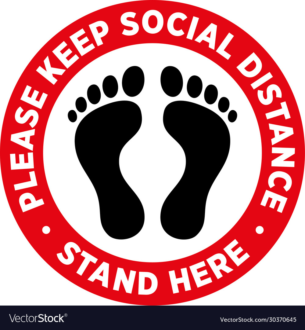 Social Distancing Signage Or Floor Sticker Vector Image