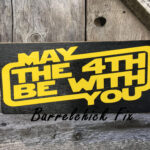 Star Wars Inspired May The 4th Be With You Black Wood Sign Wreath